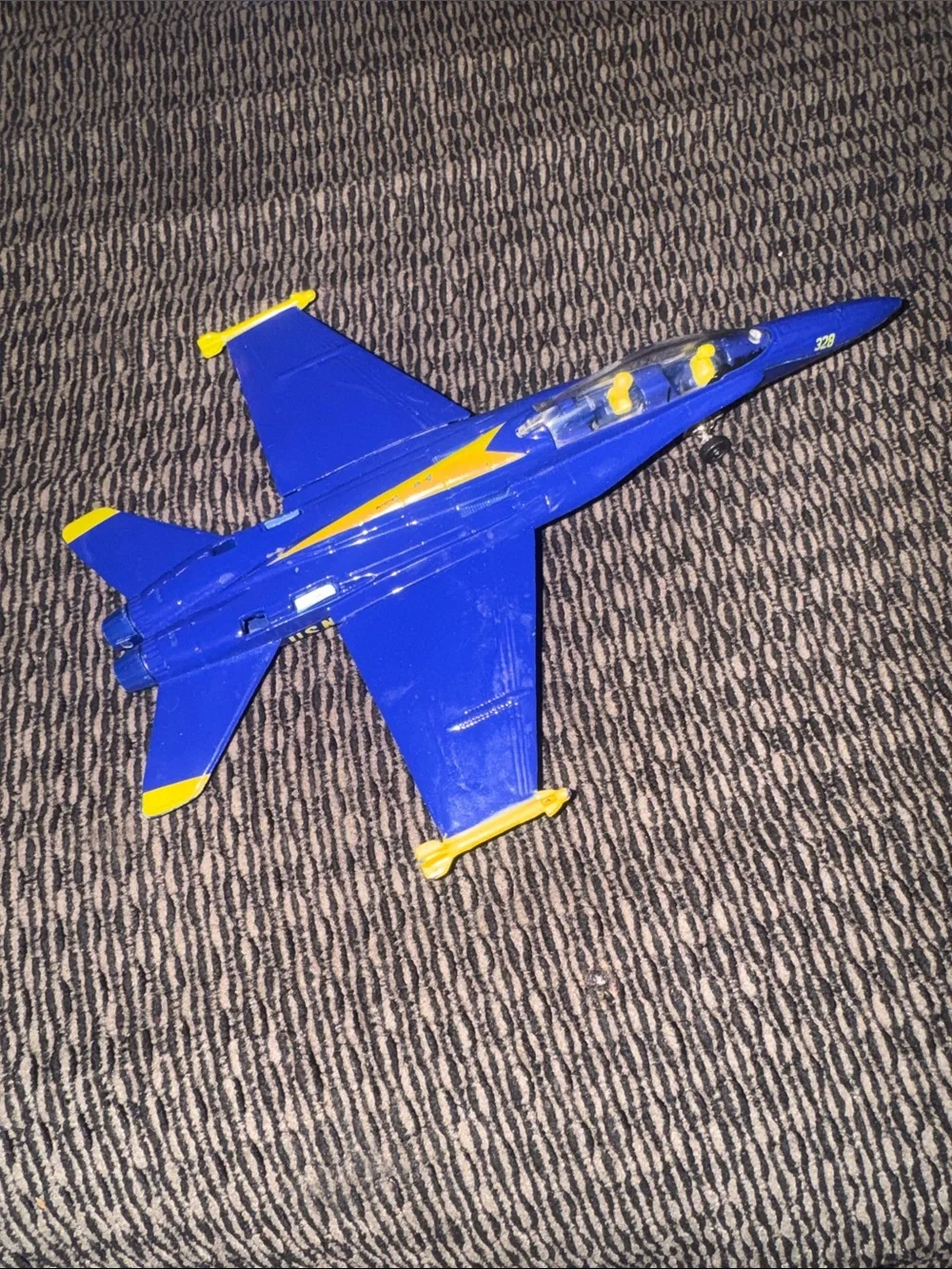 Rare and Expensive Blue & Yellow US Navy Blue Angels Jet Fighter. $65 on EBay!